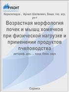 Возрастная морфология почек и мышц хомячков при физической нагрузке и применении продуктов пчеловодства