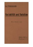 Variabilit?t und  Variation : Mit 4 Textabb.