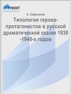 Типология героев-протагонистов в русской драматической сказке 1930-1940-х годов