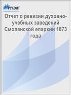 Отчет о ревизии духовно-учебных заведений Смоленской епархии 1873 года