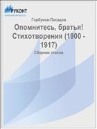 Опомнитесь, братья!  Стихотворения (1900 - 1917)