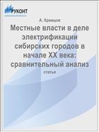 Местные власти в деле электрификации сибирских городов в начале XX века: сравнительный анализ
