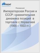 Императорская Россия и СССР: сравнительная динамика позиций  в торговле с Норвегией (1900 – 1933 гг.)