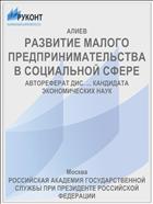 РАЗВИТИЕ МАЛОГО ПРЕДПРИНИМАТЕЛЬСТВА В СОЦИАЛЬНОЙ СФЕРЕ