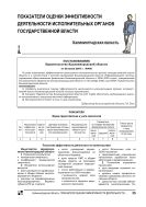 Показатели оценки эффективности деятельности исполнительных органов государственной власти