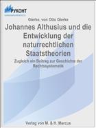 Johannes Althusius und die Entwicklung der naturrechtlichen Staatstheorien