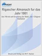 Rigascher Almanach fur das Jahr 1901