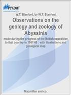 Observations on the geology and zoology of Abyssinia