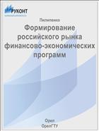 Формирование российского рынка финансово-экономических программ