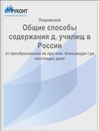 Общие способы содержания д. училищ в России
