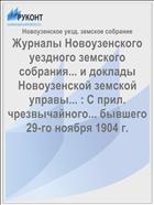 Журналы Новоузенского уездного земского собрания... и доклады Новоузенской земской управы... : С прил. чрезвычайного... бывшего 29-го ноября 1904 г.