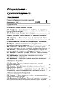 Социально-гуманитарные знания №1 2012