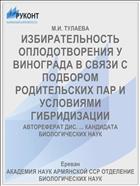 ИЗБИРАТЕЛЬНОСТЬ ОПЛОДОТВОРЕНИЯ У ВИНОГРАДА В СВЯЗИ С ПОДБОРОМ РОДИТЕЛЬСКИХ ПАР И УСЛОВИЯМИ ГИБРИДИЗАЦИИ
