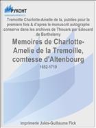 Memoires de Charlotte-Amelie de la Tremoille, comtesse d'Altenbourg
