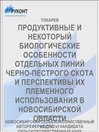 ПРОДУКТИВНЫЕ И НЕКОТОРЫЙ БИОЛОГИЧЕСКИЕ ОСОБЕННОСТИ ОТДЕЛЬНЫХ ЛИНИЙ ЧЕРНО-ПЕСТРОГО СКОТА И ПЕРСПЕКТИВЫ ИХ ПЛЕМЕННОГО ИСПОЛЬЗОВАНИЯ В НОВОСИБИРСКОЙ ОБЛАСТИ